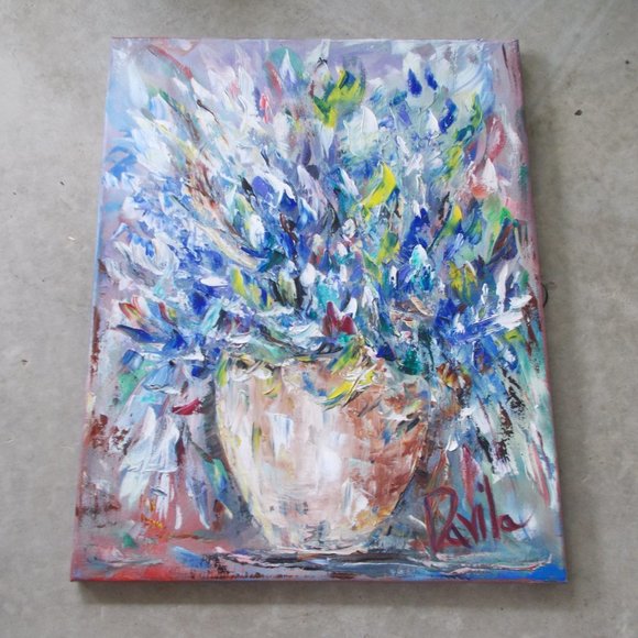 Certified original Texas Bluebonnets oil painting 16x20" - Picture 3 of 5